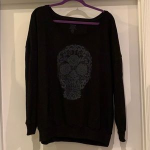 Torrid Floral Skull Sweater Size 3